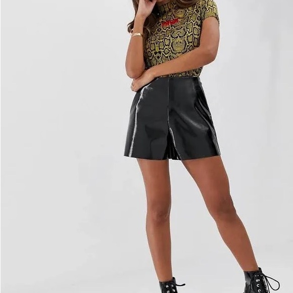ASOS Pants - ASOS Black Skorts with High-Waisted Design
